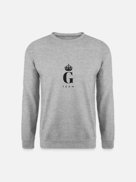 G-Team Krone Schriftzug, Geschenkidee - Unisex Pullover - Weißgrau meliert