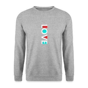 Love Text Logo Design - White - Unisex Sweatshirt - salt & pepper - Front - Alina (178cm) & Michal (187cm)