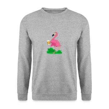 Le flamant ivrogne - Sweat-shirt Unisexe - gris chiné - Devant - Alina (178cm) & Michal (187cm)