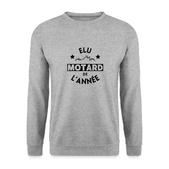 Élu motard de l'année - Sweat-shirt Unisexe - gris chiné - Devant - Alina (178cm) & Michal (187cm)