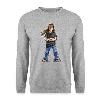 Die Wilden Kerle Vanessa Pose - Unisex Pullover - Weißgrau meliert - Vorne - Alina (178cm) & Michal (187cm)