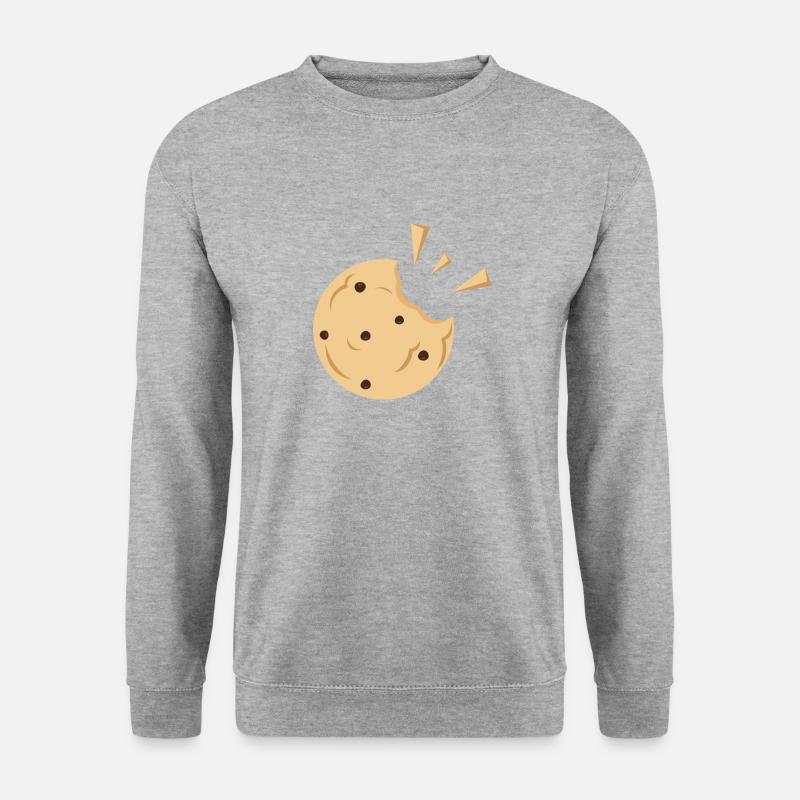 Angebissener Keks Geschenk - Unisex Pullover - Weißgrau meliert