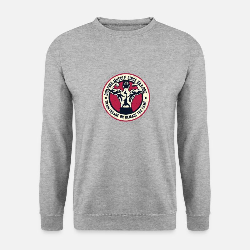 Building Muscle - Unisex Pullover - Weißgrau meliert