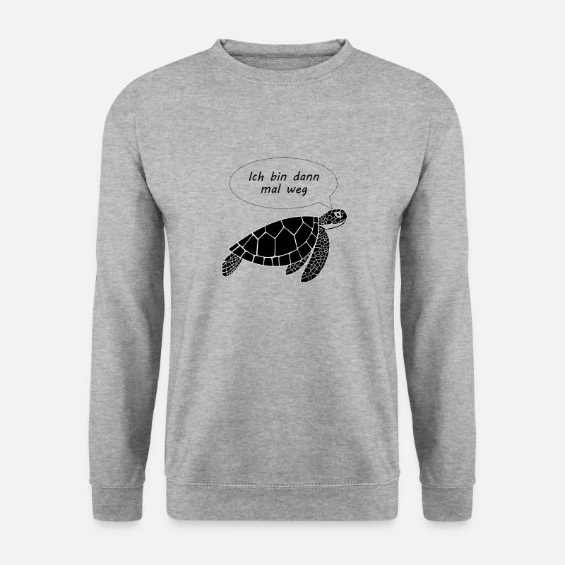 Schildkröte - ich bin weg - Unisex Pullover - Weißgrau meliert