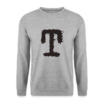 T - Unisex Pullover - Weißgrau meliert - Vorne - Alina (178cm) & Michal (187cm)
