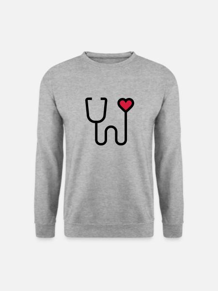 Stéthoscope dispositif d'écoute - Sweat-shirt Unisexe - gris chiné