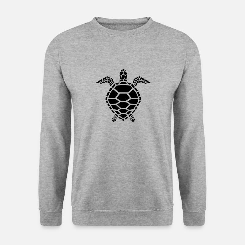 Meeresschildkröte - Unisex Pullover - Weißgrau meliert
