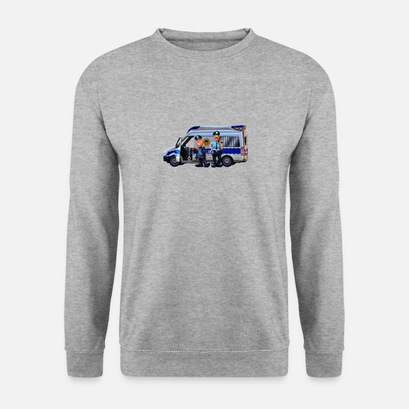 Polizei Bus - Unisex Pullover - Weißgrau meliert