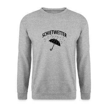Schietwetter Regenschirm Regen - Unisex Pullover - Weißgrau meliert - Vorne - Alina (178cm) & Michal (187cm)