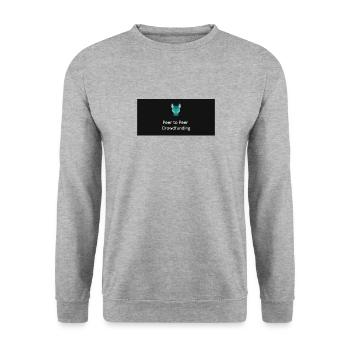 FLIPSTARTER.CASH - Unisex Pullover - Weißgrau meliert - Vorne - Alina (178cm) & Michal (187cm)