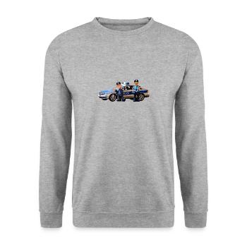 Police Car - Unisex Sweatshirt - salt & pepper - Front - Alina (178cm) & Michal (187cm)