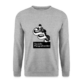 Paragrafenreiter - Unisex Pullover - Weißgrau meliert - Vorne - Alina (178cm) & Michal (187cm)