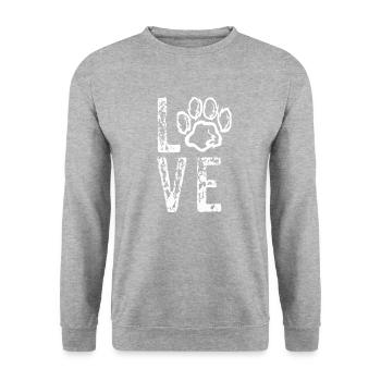 Patte de chien d'amour - Sweat-shirt Unisexe - gris chiné - Devant - Alina (178cm) & Michal (187cm)