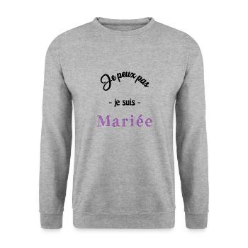 FUTURE MARIEE. EVJF. MARIEE. TEAM. TEAM MARIEE - Sweat-shirt Unisexe - gris chiné - Devant - Alina (178cm) & Michal (187cm)