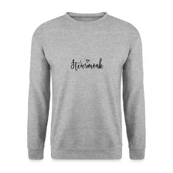 Steiermoak Austria T-Shirt - Unisex Pullover - Weißgrau meliert - Vorne - Alina (178cm) & Michal (187cm)