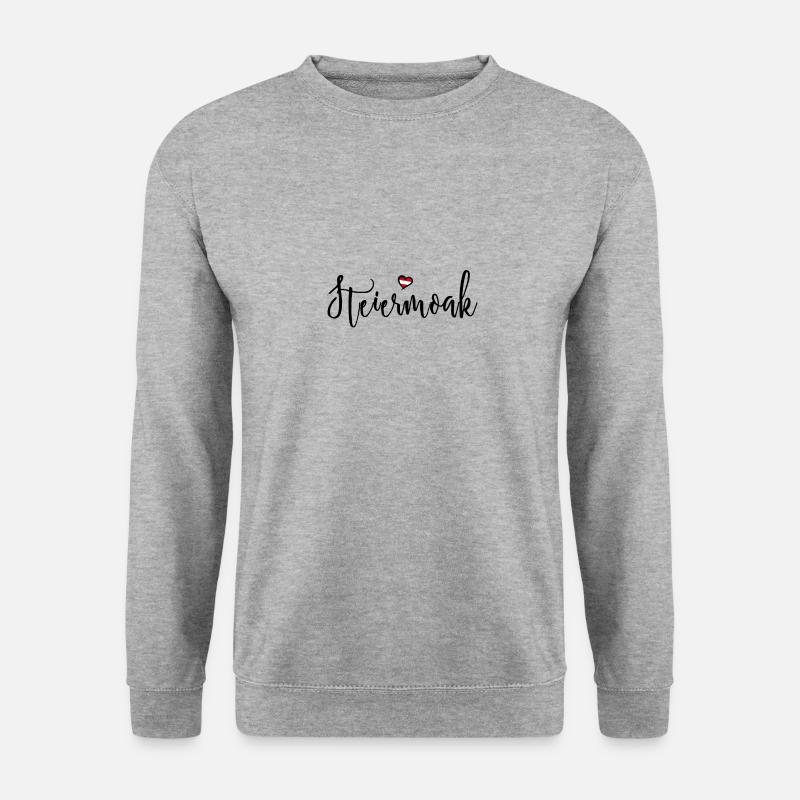 Steiermoak Austria T-Shirt - Unisex Pullover - Weißgrau meliert