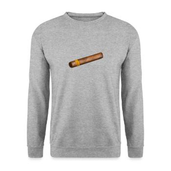 Zigarre - Unisex Pullover - Weißgrau meliert - Vorne - Alina (178cm) & Michal (187cm)