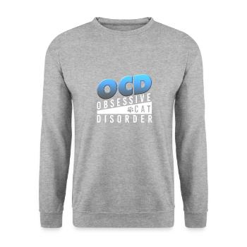 Trouble obsessionnel du chat Drôle Humour félin - Sweat-shirt Unisexe - gris chiné - Devant - Alina (178cm) & Michal (187cm)