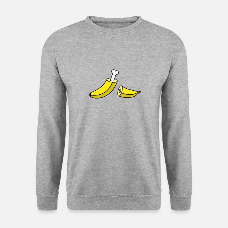 Banane mit Knochen - Unisex Pullover - Weißgrau meliert