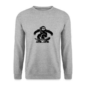 Sloth Skateboard Silhouette Minimalist - Unisex Sweatshirt - salt & pepper - Front - Alina (178cm) & Michal (187cm)