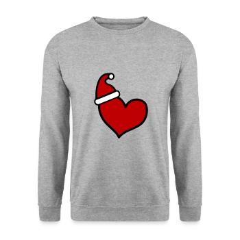 Coeur Noël - Sweat-shirt Unisexe - gris chiné - Devant - Alina (178cm) & Michal (187cm)
