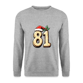 81 Number Christmas - Unisex Sweatshirt - salt & pepper - Front - Alina (178cm) & Michal (187cm)