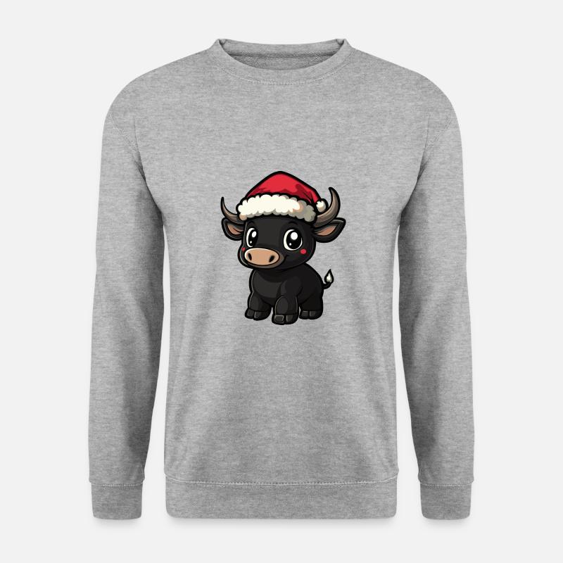 Taureau Noël mignon - Sweat-shirt Unisexe - gris chiné
