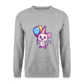 Souris Anniversaire Bébé - Sweat-shirt Unisexe - gris chiné - Devant - Alina (178cm) & Michal (187cm)