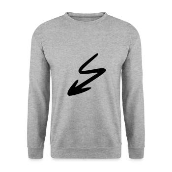 Arrow drawing sketch black - Unisex Sweatshirt - salt & pepper - Front - Alina (178cm) & Michal (187cm)