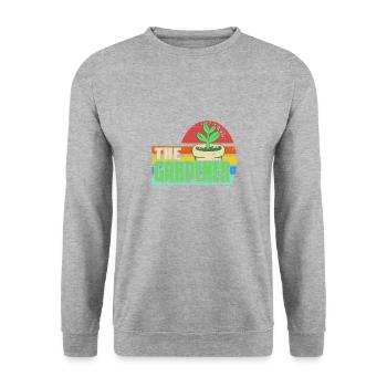 The Gardener Retro Grunge Plant Lover Aesthetic - Unisex Pullover - Weißgrau meliert - Vorne - Alina (178cm) & Michal (187cm)