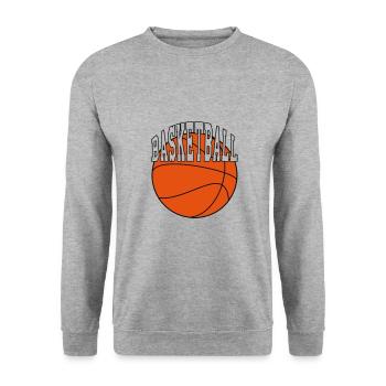 Basketball - Unisex Pullover - Weißgrau meliert - Vorne - Alina (178cm) & Michal (187cm)