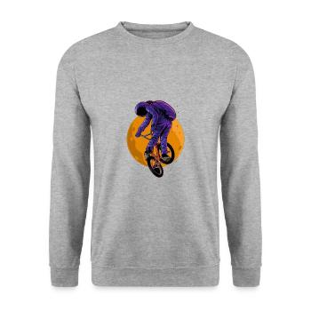 BMX / Bmx / bmx / Fahrrad / Geschenk / Jungs - Unisex Pullover - Weißgrau meliert - Vorne - Alina (178cm) & Michal (187cm)