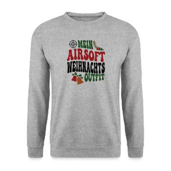 Airsoft Spieler Weihnachten Airsoftspieler Team - Unisex Pullover - Weißgrau meliert - Vorne - Alina (178cm) & Michal (187cm)