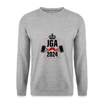 Enterrement de vie de garçon Enterrement de vie de garçon 2024 - Sweat-shirt Unisexe - gris chiné - Devant - Alina (178cm) & Michal (187cm)