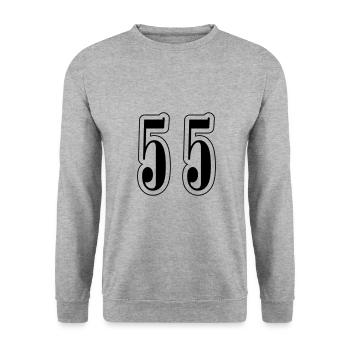 Symbole numérique 55 - Sweat-shirt Unisexe - gris chiné - Devant - Alina (178cm) & Michal (187cm)