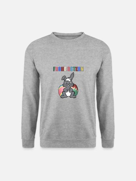 FROHE OSTERN - Unisex Pullover - Weißgrau meliert
