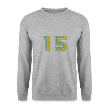 15. 15 YEARS. 15th ANNIVERSARY. 15 YEAR ANNIVERSARY. - Unisex Sweatshirt - salt & pepper - Front - Alina (178cm) & Michal (187cm)