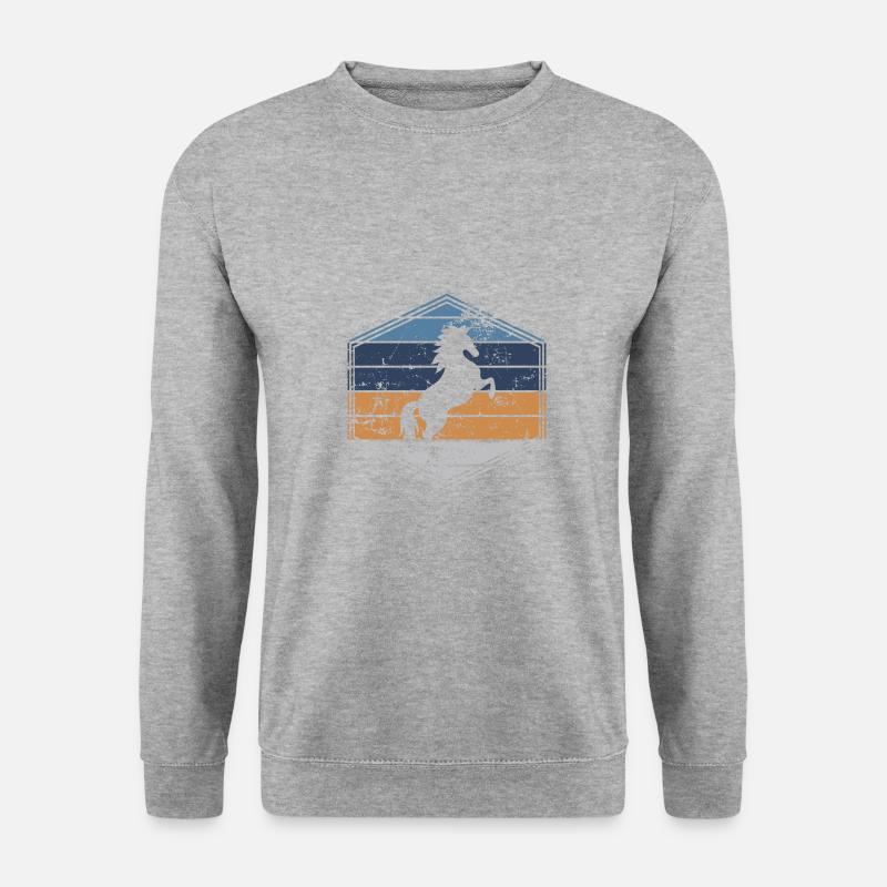 Pferd - Unisex Pullover - Weißgrau meliert