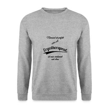 Ergotherapeut - Unisex Pullover - Weißgrau meliert - Vorne - Alina (178cm) & Michal (187cm)