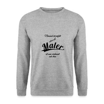 Maler - Unisex Pullover - Weißgrau meliert - Vorne - Alina (178cm) & Michal (187cm)
