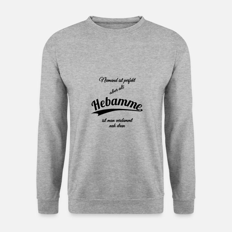 Hebamme - Unisex Pullover - Weißgrau meliert