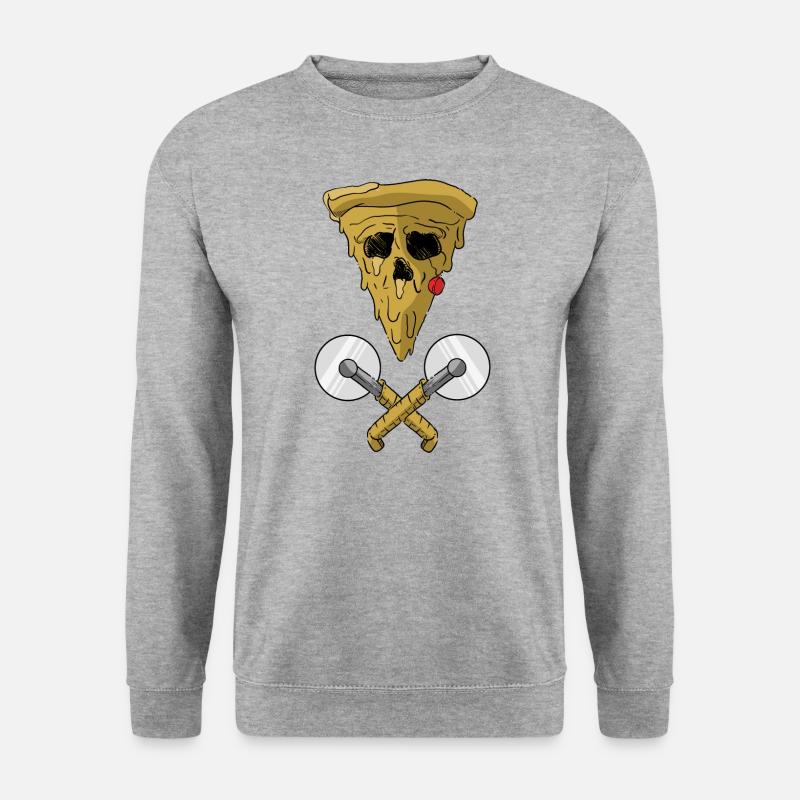 Pizza - Unisex Pullover - Weißgrau meliert