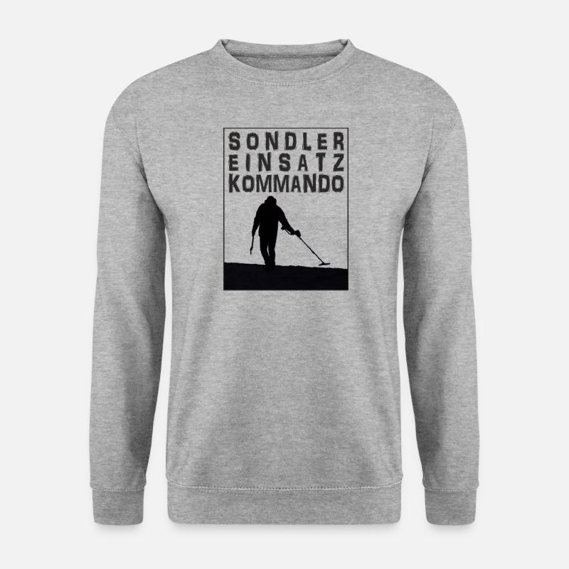 Sondler Einsatz Kommando, sondeln, Metalldetektor - Unisex Pullover - Weißgrau meliert