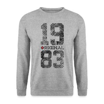 43RD BIRTHDAY VINTAGE ORIGINAL 1983 - Unisex Sweatshirt - salt & pepper - Front - Alina (178cm) & Michal (187cm)