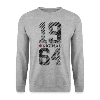 62ND BIRTHDAY VINTAGE ORIGINAL 1964 - Unisex Sweatshirt - salt & pepper - Front - Alina (178cm) & Michal (187cm)