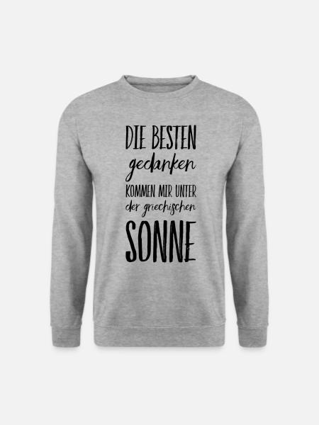 Lustiger Griechischer Spruch Griechenland Geschenk - Unisex Pullover - Weißgrau meliert