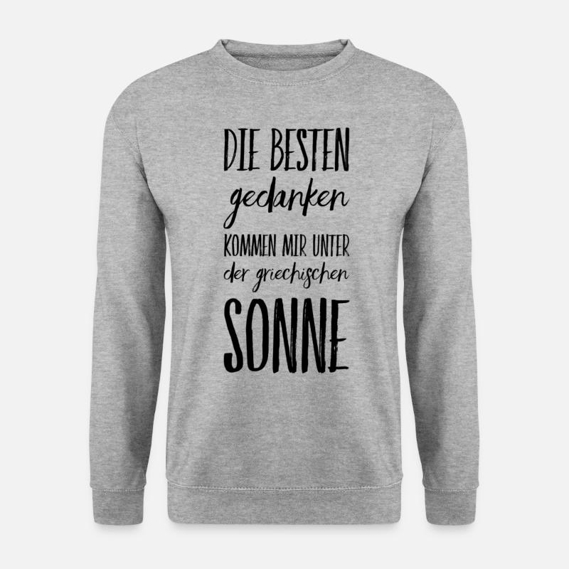 Lustiger Griechischer Spruch Griechenland Geschenk - Unisex Pullover - Weißgrau meliert
