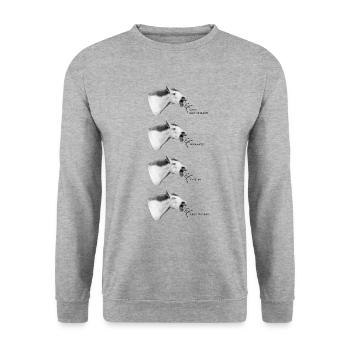 Last Christmas four horses - Unisex Sweatshirt - salt & pepper - Front - Alina (178cm) & Michal (187cm)