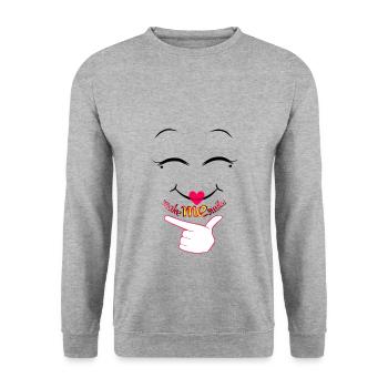 Make me smile - Unisex Sweatshirt - salt & pepper - Front - Alina (178cm) & Michal (187cm)