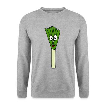 Poireau - Sweat-shirt Unisexe - gris chiné - Devant - Alina (178cm) & Michal (187cm)